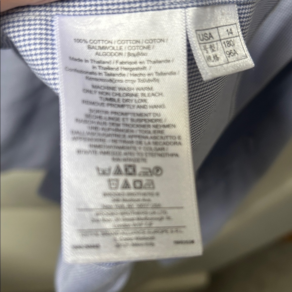 Brooks Brothers fitted ladies blue/white checked size 14 button down shirt - Picture 9 of 9